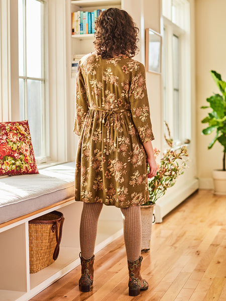 April Cornell Dahlia Short Dress- Olive