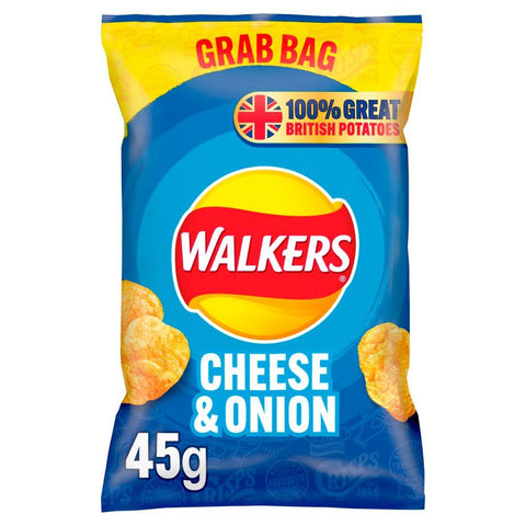 Walker's Cheese and Onion Crisps Grab Bag - 45g