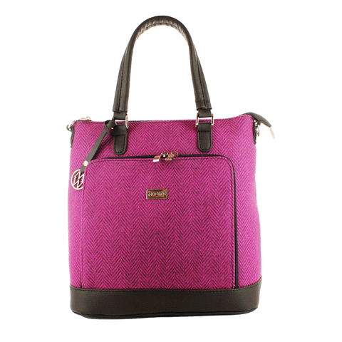 Mucros Weavers Ciara Tweed Bag - Purple Herringbone