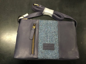 Ailsa Bag Herringbone Blue/ Navy Leather