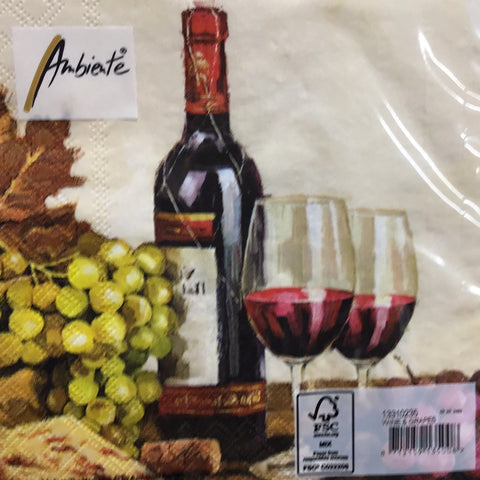 Luncheon Napkins - Wine and Grapes