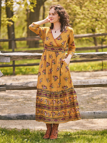 April Cornell Chateau Hostess Dress- Gold
