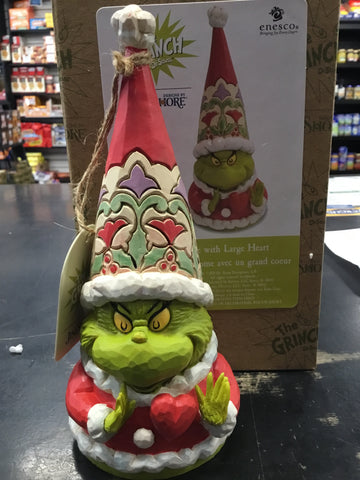 Jim shore grinch gnome with big heart