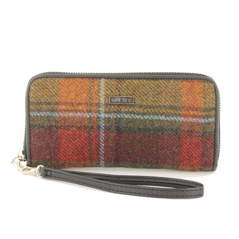 Mucros Weavers Tweed Wallet - Rust Check