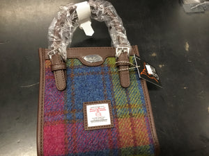 Glen Appin Harris tweed tall mini tote- keltie