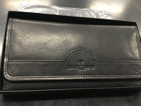 Leather guild Eden all black leather purse