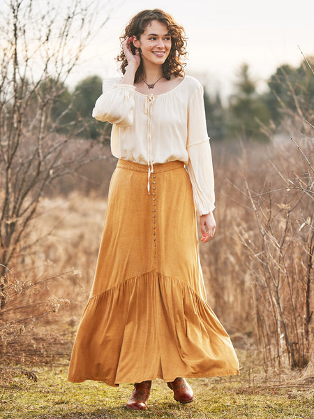 April Cornell Homestead Jersey Skirt - Sunwashed Honey