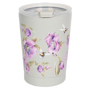 Wrendale Thermal Travel Cup - Bee and Purple Flowers