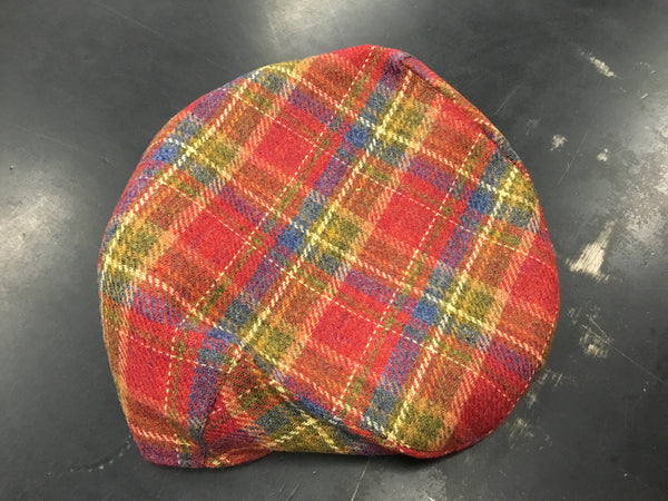 Leather Guild Flat Cap Glen Red One Size