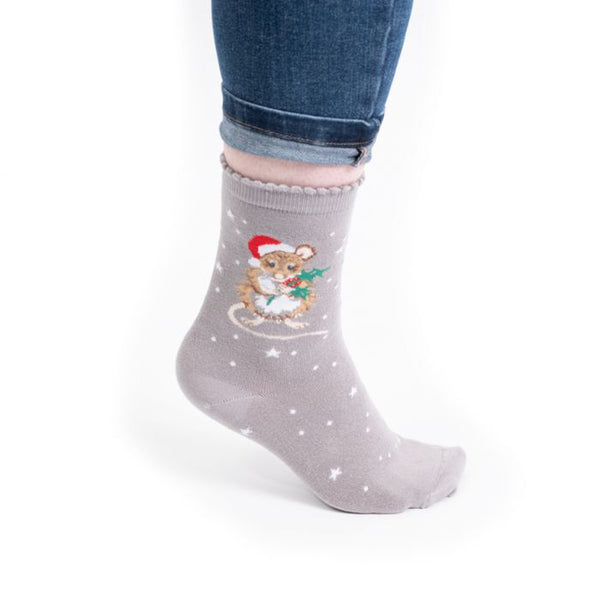 Wrendale Christmas Socks - Mouse