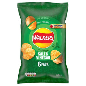 Walkers Salt and Vinegar Crisps - 6 pack