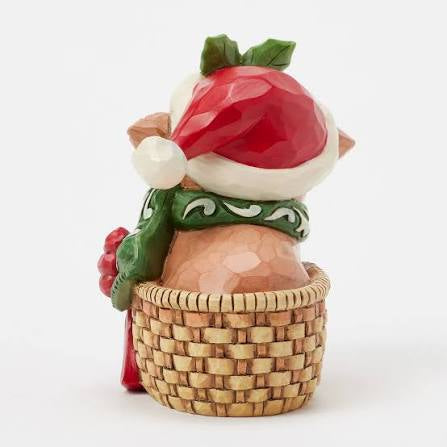 Jim shore Highland Cow in a basket Mini