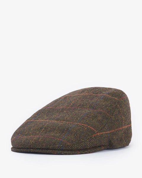 Barbour Cheviot Flat Cap -  herringbone - Olive - MHA0640
