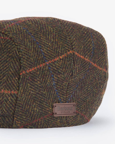 Barbour Cheviot Flat Cap -  herringbone - Olive - MHA0640