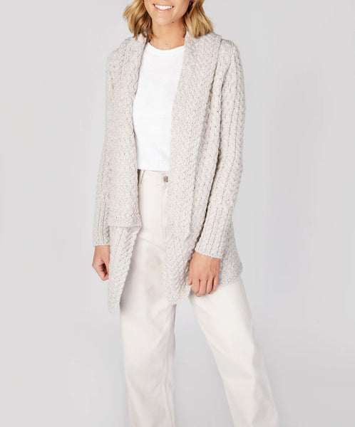 IrelandsEye - Glenross Waterfall Cardigan - Silver Marl - A661