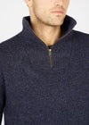 IrelandsEye - Men’s Half Zip Sweater - Navy Marl - A227H