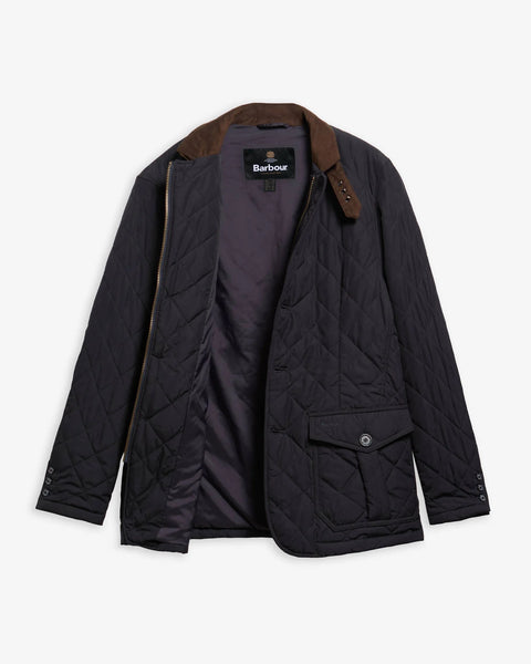 Barbour  - Quilted Lutz Jacket - Men's - Navy -  MQU0508