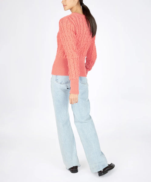 IrelandsEye -Elva Merino Cropped Cardigan - Salmon - C293