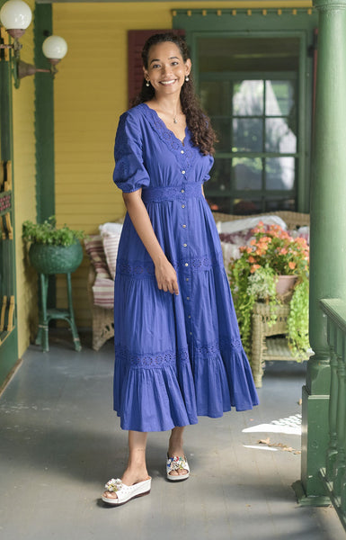 April Cornell - Countryside Prairie Dress - MarineBlue - DRA5458Y