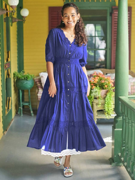 April Cornell - Countryside Prairie Dress - MarineBlue - DRA5458Y