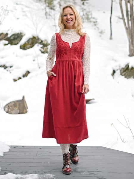April Cornell -Strathmore Dress - Red - DRA5329Z