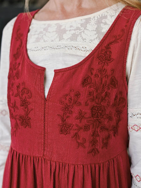 April Cornell -Strathmore Dress - Red - DRA5329Z