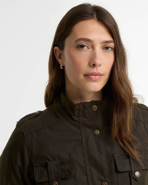 Barbour - Beadnell Winter Defence Wax Jacket - Women's - Olive/Classic - LWX1066