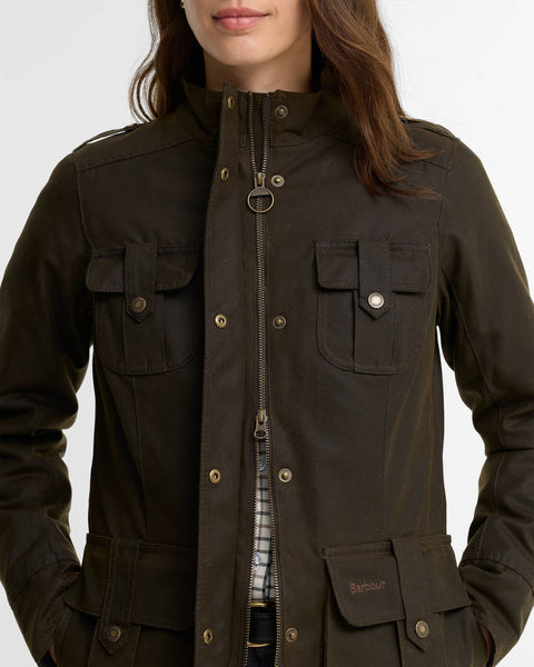 Barbour - Beadnell Winter Defence Wax Jacket - Women's - Olive/Classic - LWX1066