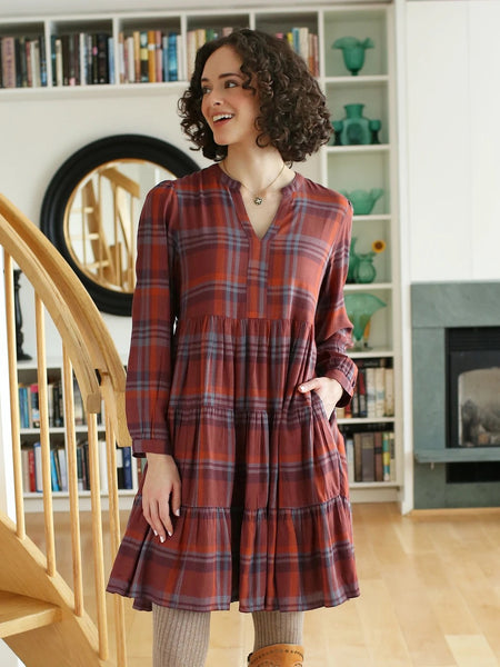 April Cornell - Arabian Spice Tunic Dress -  Brown Multi - DRA5426Z