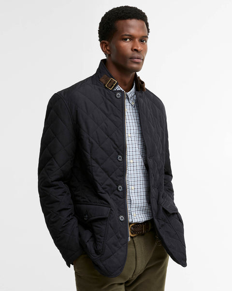 Barbour  - Quilted Lutz Jacket - Men's - Navy -  MQU0508