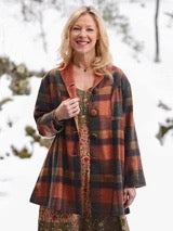 April Cornell - Cabin Plaid Jacket - Rust - JKA5348Z