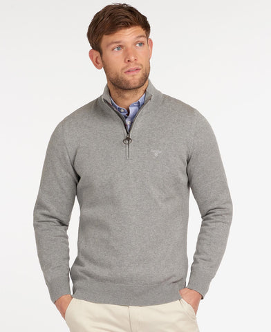Barbour Grey Marl Sports Half Zip Sweater