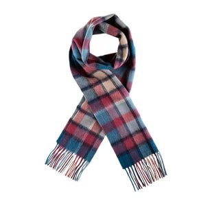 Lambswool Scarf - Check Ashley Blue/Pink