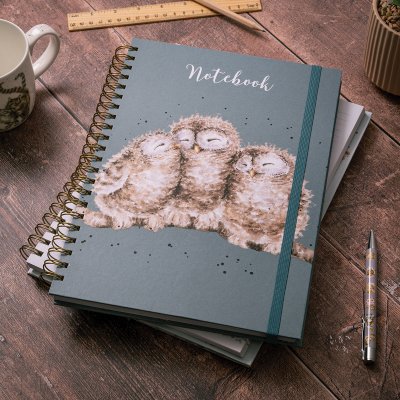 Wrendale Large Spiral Journal - "Owlets" Owl