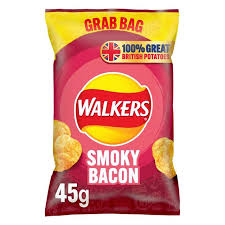 Walker's Smoky Bacon Crisps Grab Bag - 45g
