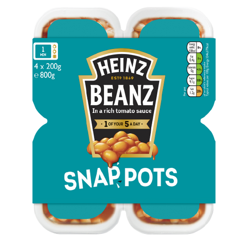 Heinz Beans Snap Pots - 4Pk