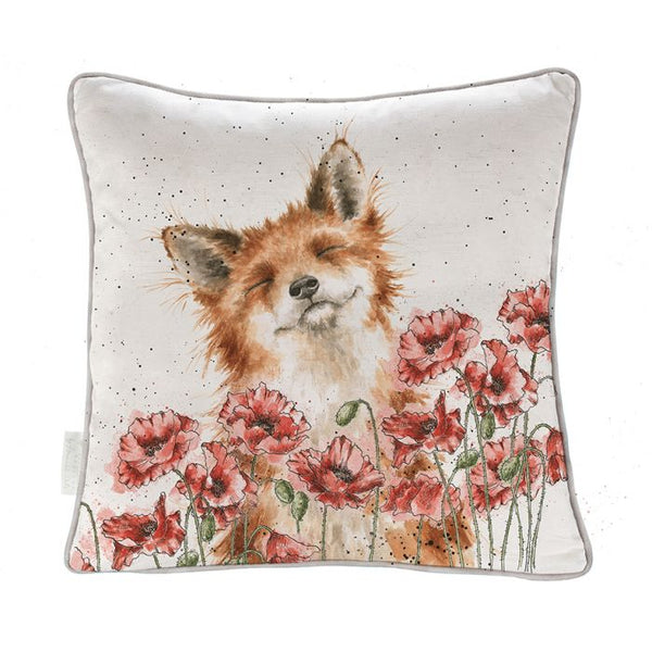 Wrendale Poppy Fields Fox Pillow