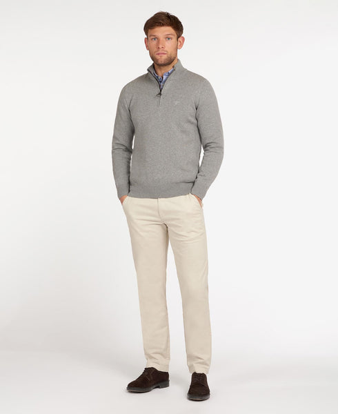 Barbour Grey Marl Sports Half Zip Sweater