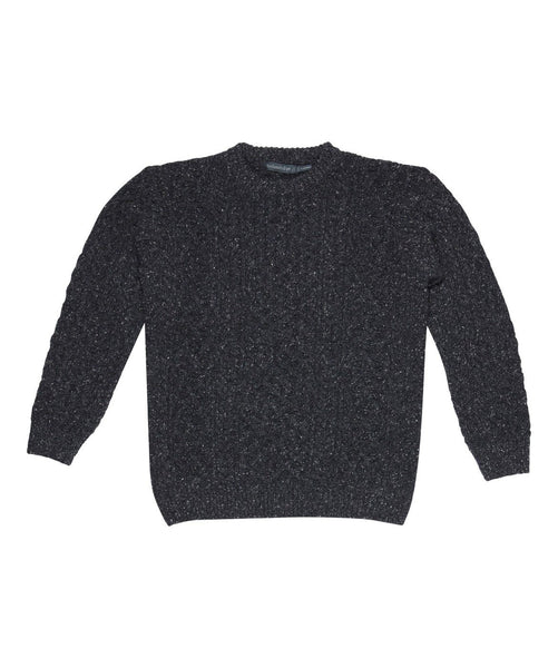 IrelandsEye Carraig Luxe Aran Sweater - Charcoal