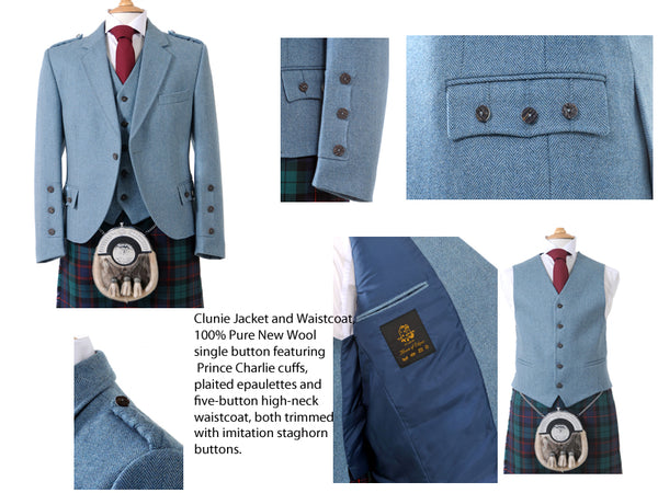 Crail Tweed Jacket and Vest - Blue