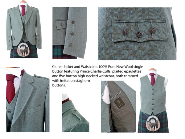Crail Tweed Jacket and Vest - Green