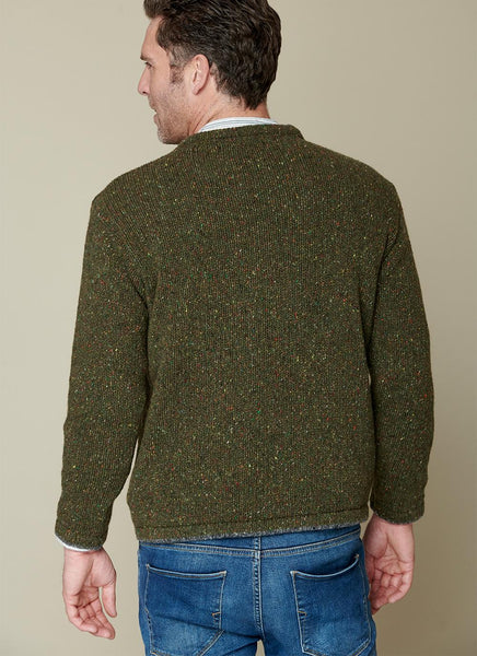 IrelandsEye Men’s Knitted Roundstone Pullover - Green