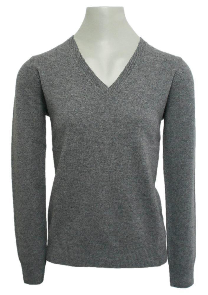 IrelandsEye Delphi Jersey V Neck Sweater- Grey