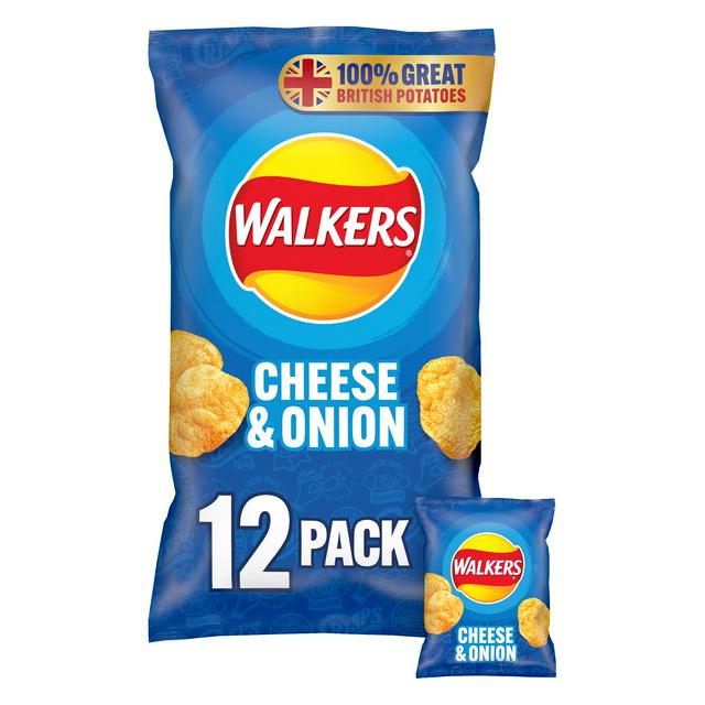 Walkers Cheese & Onion Crisps 12pk