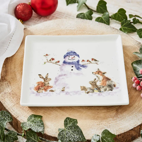 Wrendale 7” Square Christmas Plate - Gathered All Around