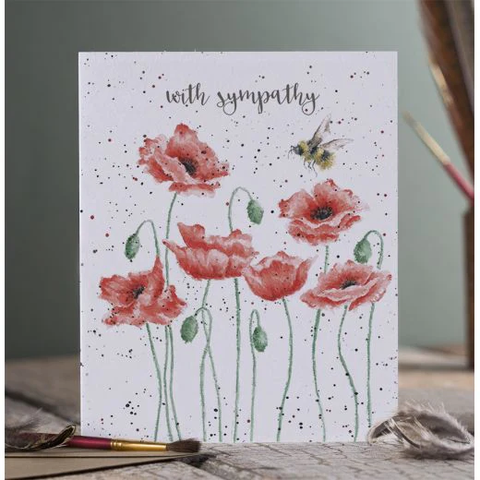 Wrendale Card - Poppies And Bee