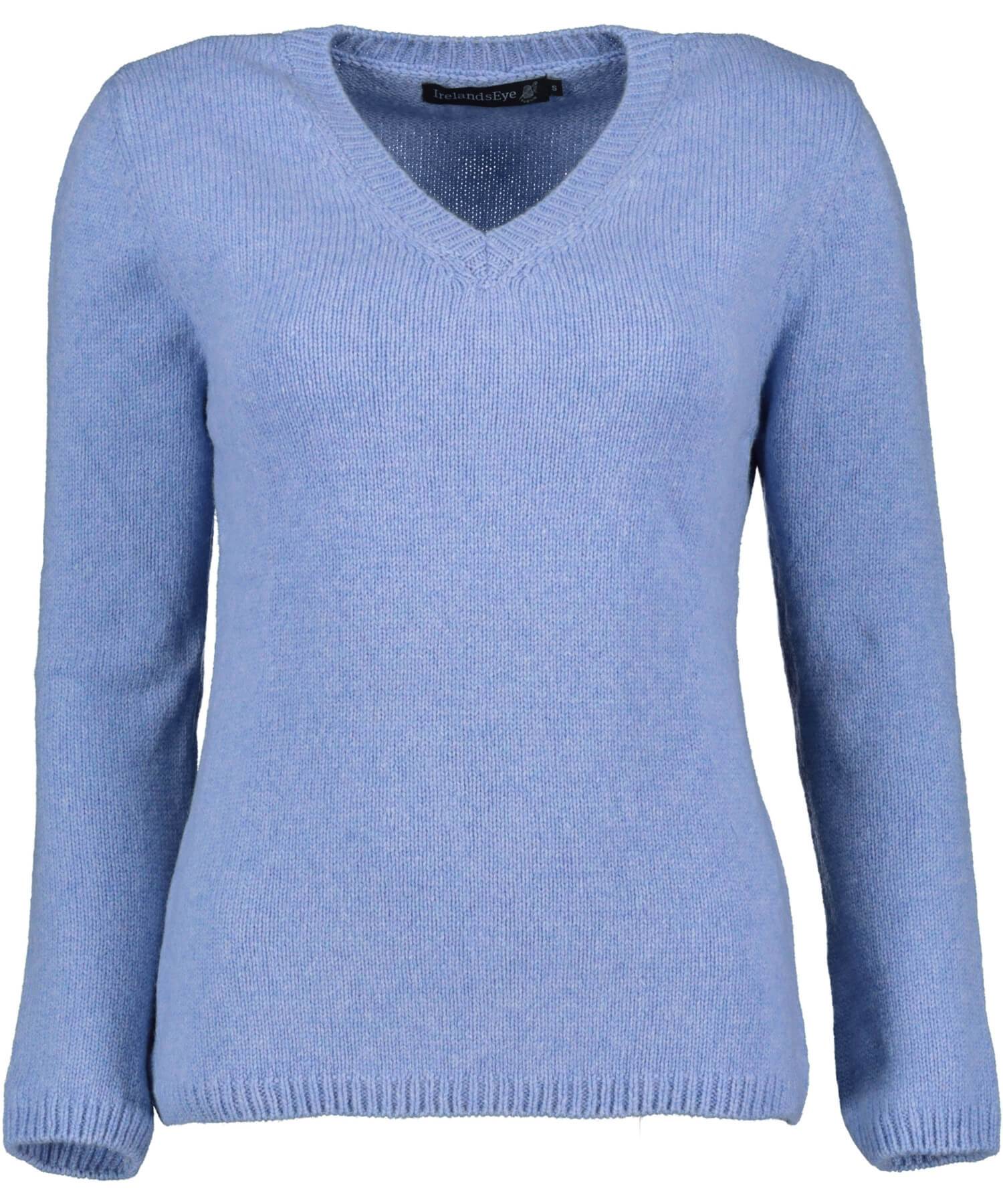 IrelandsEye Delphi Jersey V Neck Sweater - Corn Blue A864