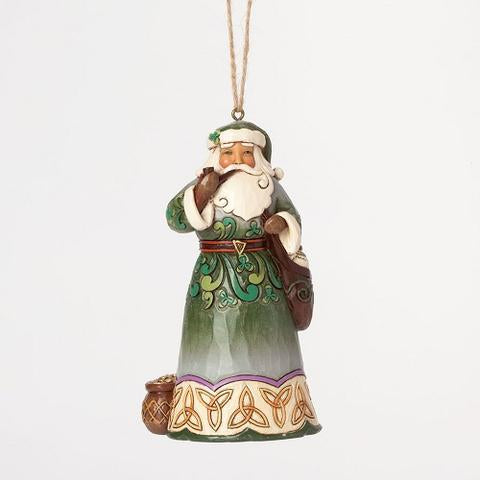 Jim Shore Irish Pot of Gold Santa Hanging Ornament