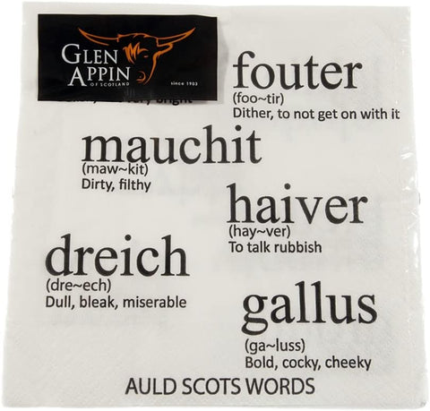 Glen Appin Auld Scots Words Napkin - Lunch