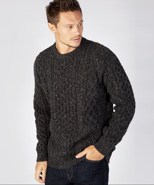 IrelandsEye Carraig Luxe Aran Sweater - Charcoal